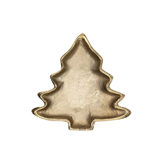 Aluminum Tree Shaped Dish | Gold Finish