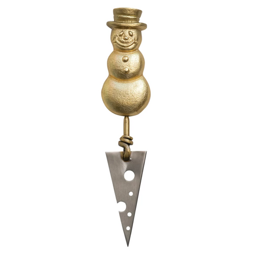 Cheese Knife with Snowman Handle | Stainless Steel & Cast Aluminim