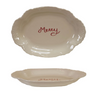 "Merry" Stoneware Scalloped Platter with Embossed Edge