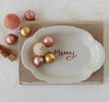 "Merry" Stoneware Scalloped Platter with Embossed Edge