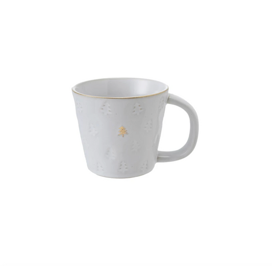 10 oz. Debossed Stoneware Mug with Electroplating