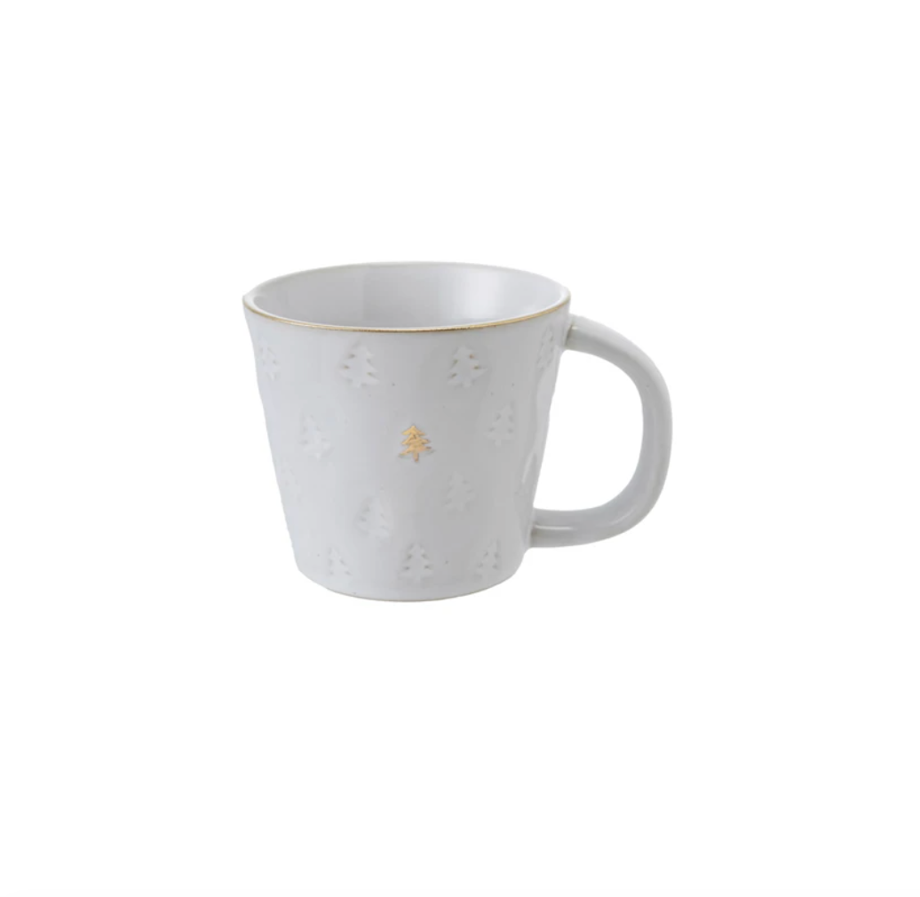 10 oz. Debossed Stoneware Mug with Electroplating