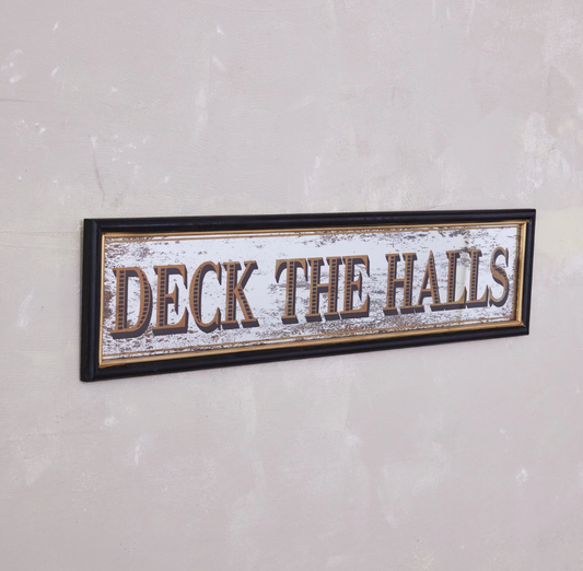 Wall Décor with Antiqued Mirror "Deck The Halls"