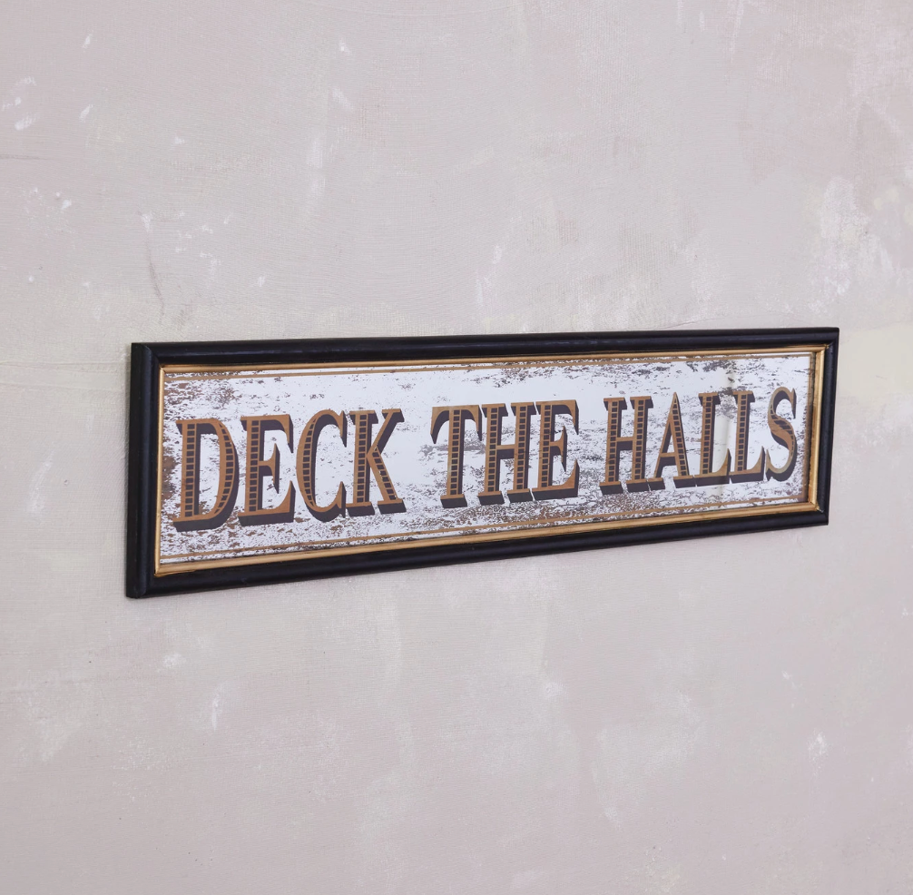 Wall Décor with Antiqued Mirror "Deck The Halls"