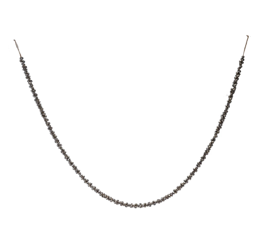 72"L Metal Jingle Bell Garland on Jute Cord | Silver Finish