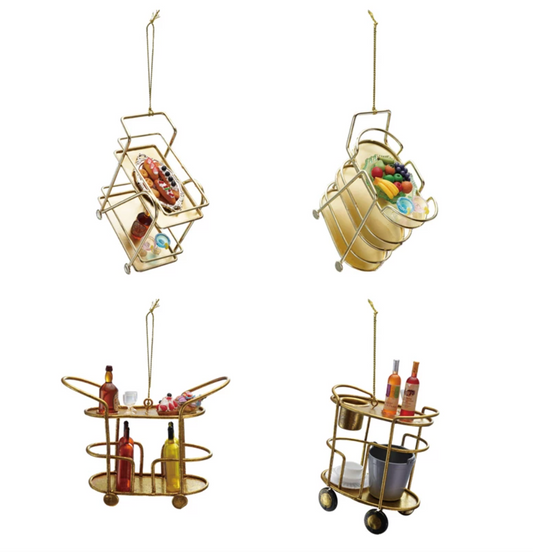 Metal Bar Cart Ornament | 4 Styles