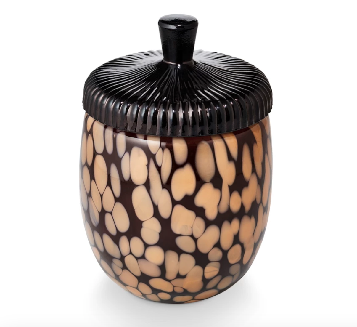 Midnight Pumpkin Glass Acorn Candle
