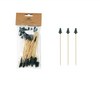 Bamboo Single Use Skewers with Holiday Shaped Handles | Set of 50 | 4 Styles