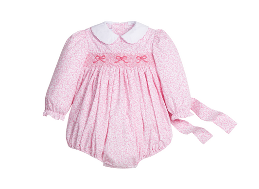 Smocked Natalie Bubble | Pink Vinings