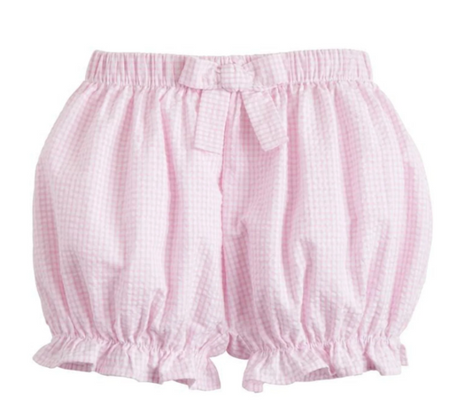 Bow Bloomers | Light Pink Seersucker Gingham