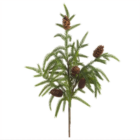 20" Cypress Spray with Pinecone