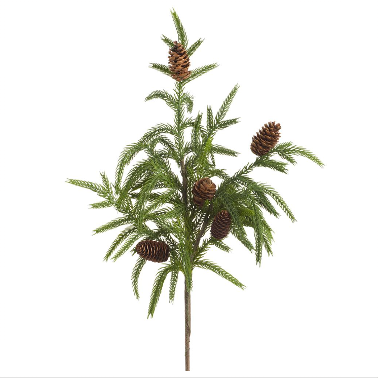 20" Cypress Spray with Pinecone