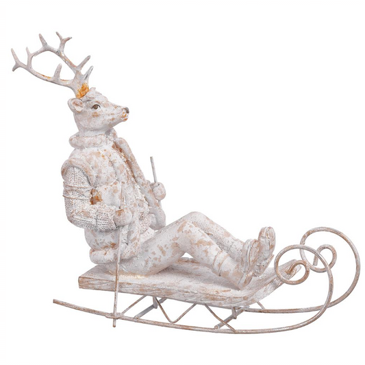 9" Sledding Reindeer