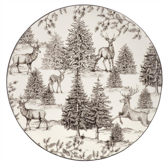 8" Tree/Reindeer Ceramic Plate