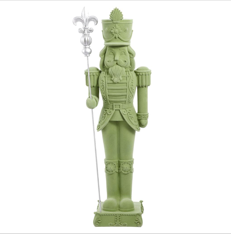 39" Nutcracker with Fleur-De-Lys Scepter | Green