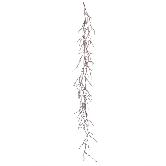 57" Flocked Garland | White