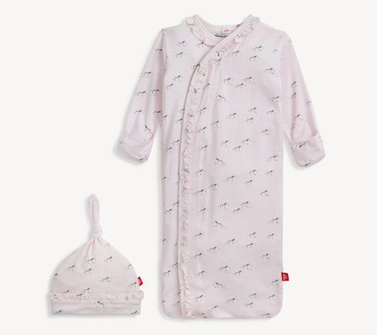 Pink Savannah Plains Modal Gown + Hat with Ruffle