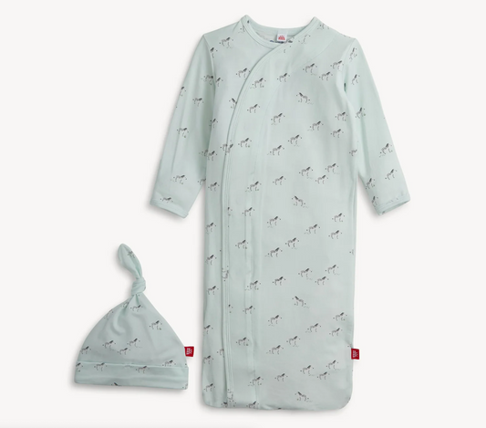 Teal Savannah Plains Modal Gown + Hat