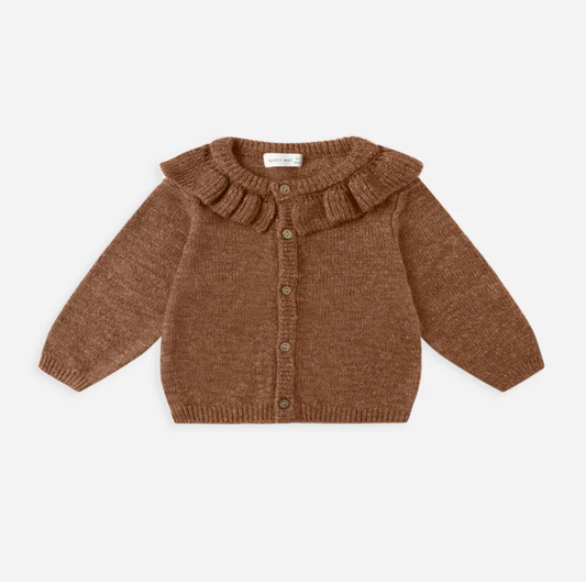 Ruffle Collar Cardigan | Heathered Cedar