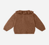 Ruffle Collar Cardigan | Heathered Cedar