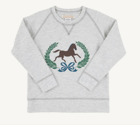 Cassidy Comfy Crewneck | Grantley Gray/Heathered Horse
