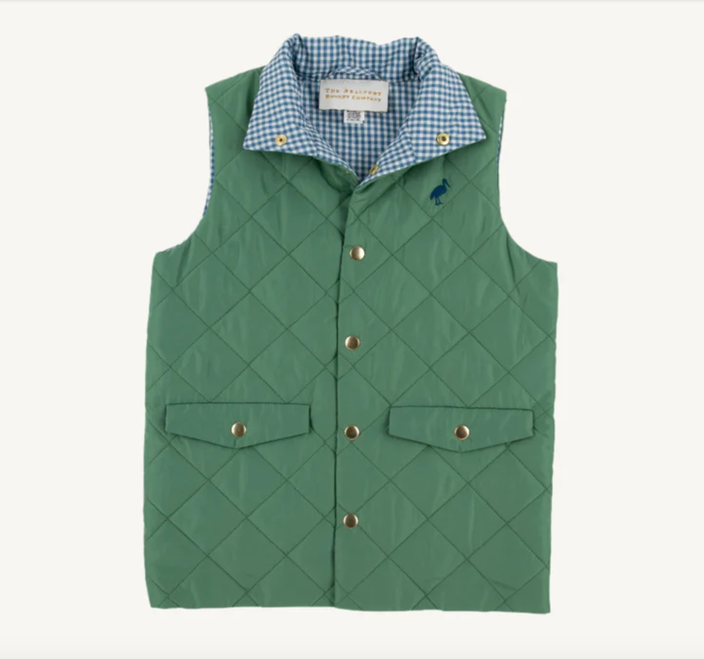 Vaughn Vest | Gallatin Green/Barnsley Blue Mini Gingham/Barnsley Blue