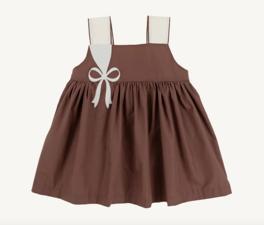 Demi Dress | Broadcloth | Gray Bay Brown/Palmetto Pearl