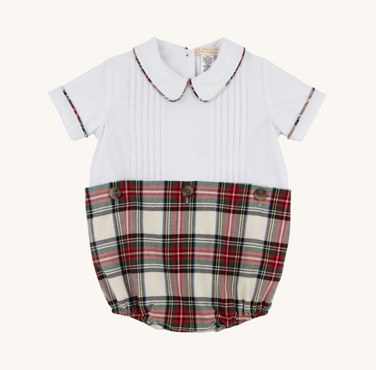 Bryan Button In Bubble | Charlie Place Plaid/Worth Ave White