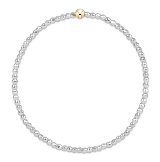 Bright Silver Faceted Hematite 2mm Bead Bracelet