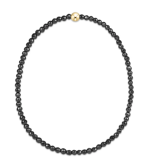 Faceted Hematite 2mm Bead Bracelet