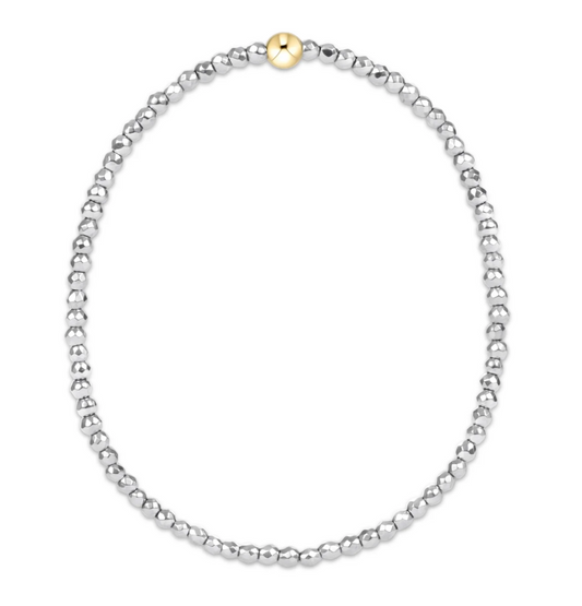 Silver Faceted Hematite 2mm Bead Bracelet