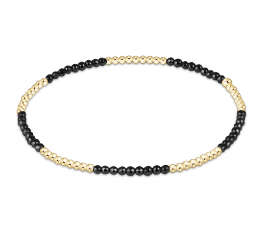 Blissful Pattern 2mm Bead Bracelet | Faceted Hematite