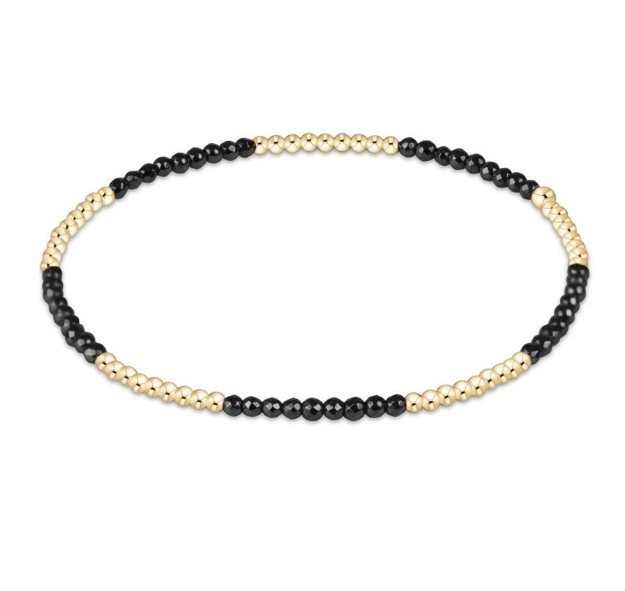 Blissful Pattern 2mm Bead Bracelet | Faceted Hematite