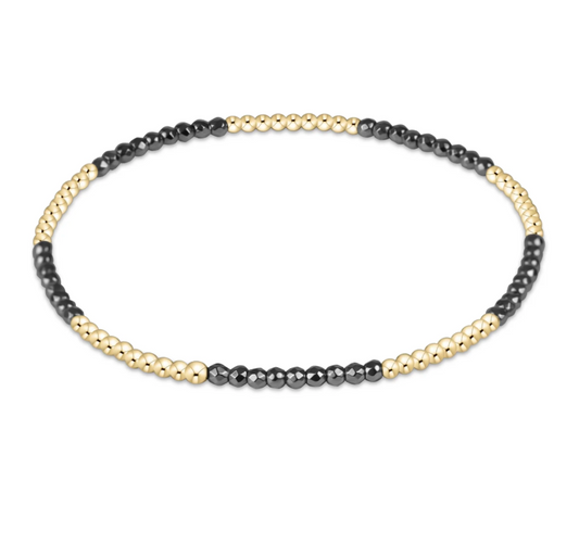 Blissful Pattern 2mm Bead Bracelet | Silver Faceted Hematite