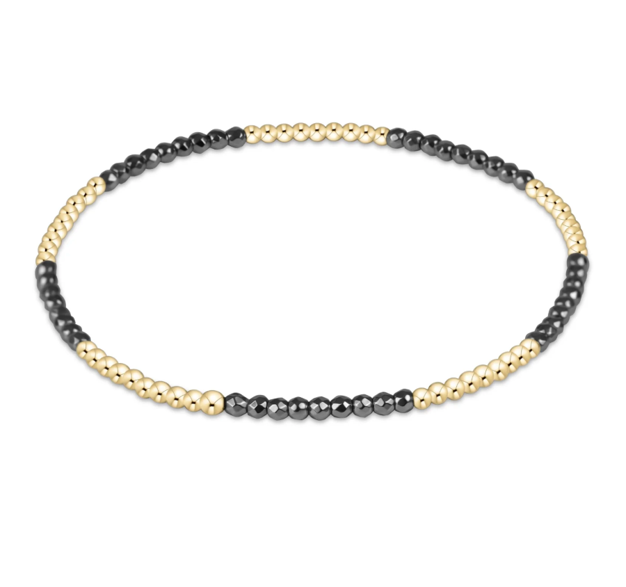 Blissful Pattern 2mm Bead Bracelet | Silver Faceted Hematite