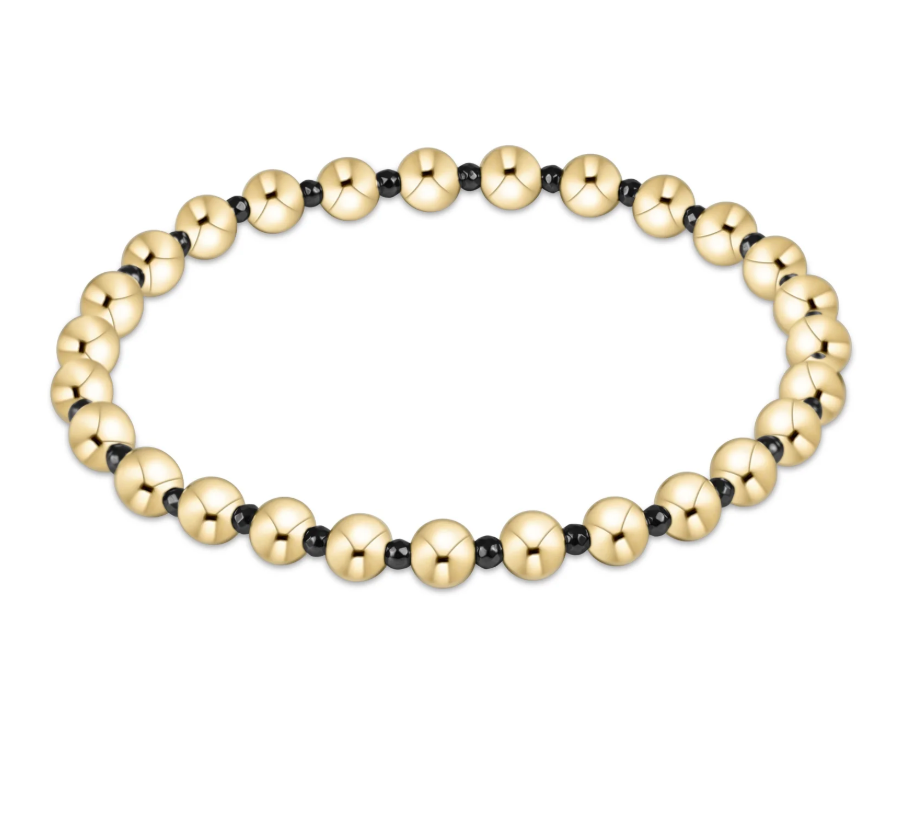 Faceted Hematite Grateful Pattern 5mm Bead Bracelet
