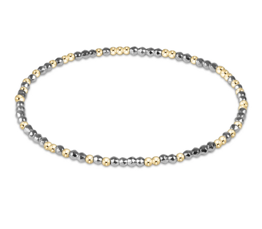 Hope Unwritten Bright Silver Faceted Hematite 2mm Bead Bracelet