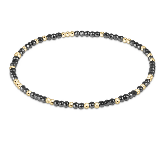 Hope Unwritten Silver Faceted Hematite 2mm Bead Bracelet