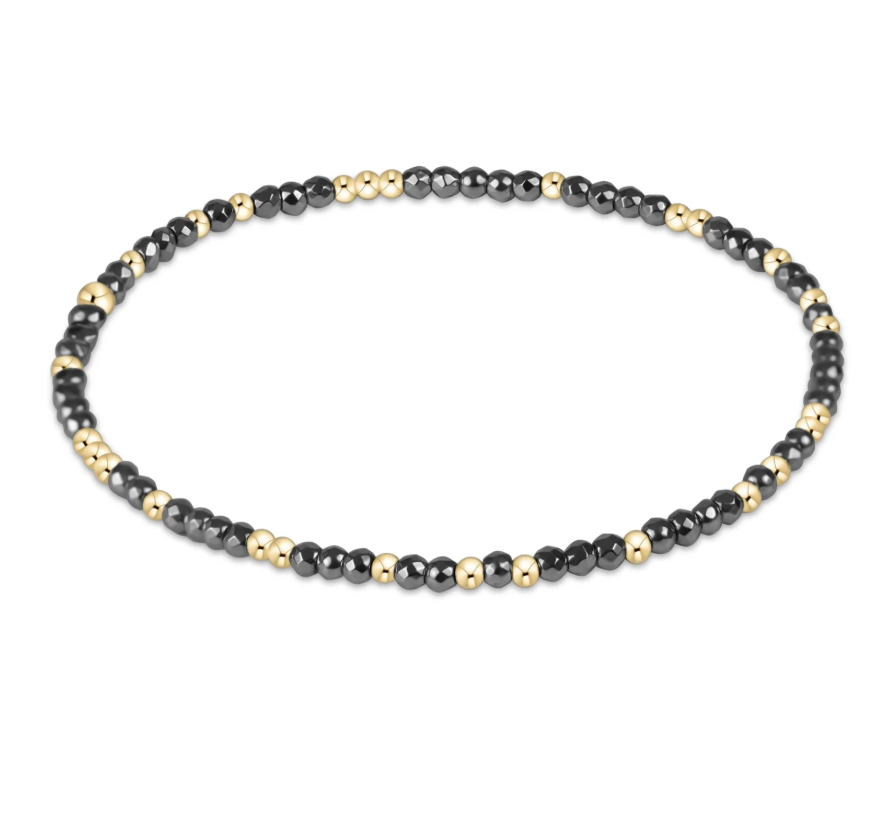 Hope Unwritten Silver Faceted Hematite 2mm Bead Bracelet
