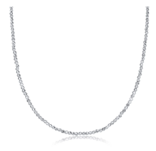 17” Choker Faceted Hematite 2mm Bead