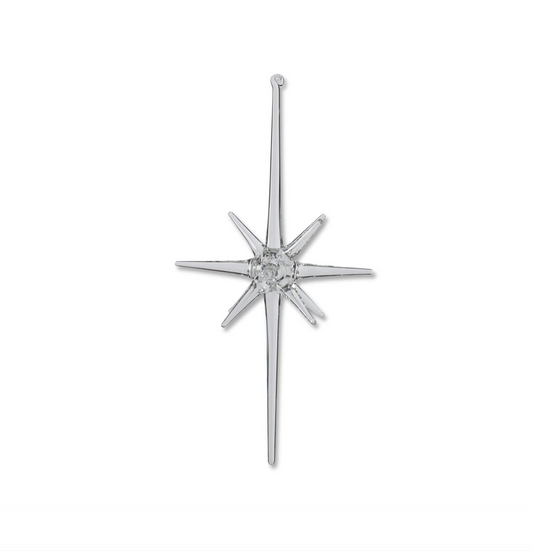 9" Clear Glass Starburst Ornament