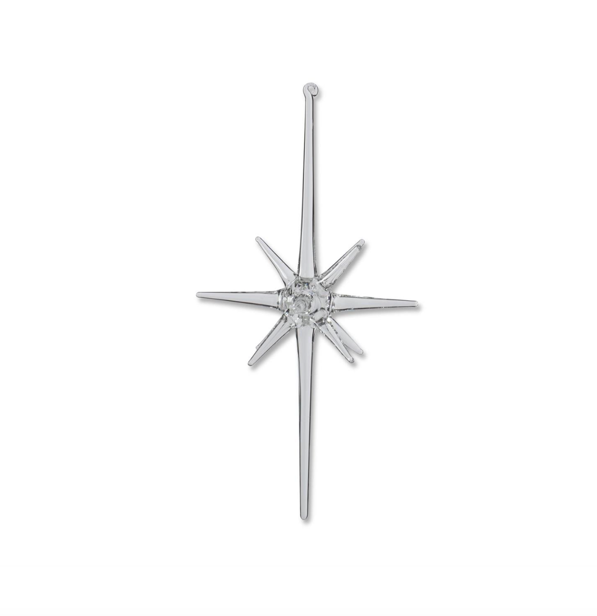 9" Clear Glass Starburst Ornament
