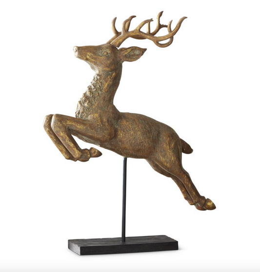 31" Gold Flying Reindeer