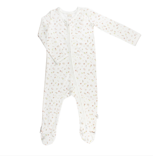 Organic Cotton Interlock Zipper Footie | Faith Floral