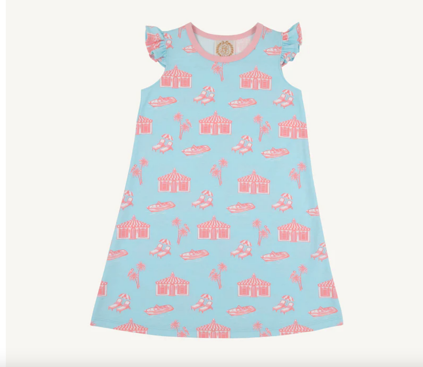 Angel Sleeve Polly Play Dress | Parrot Cay Canopy with Sandpearl Pink