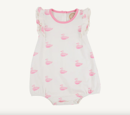 Ruehling Ruffle Bubble | Merrimack Quack Quacks (Palm Beach Pink) with Hamptons Hot Pink