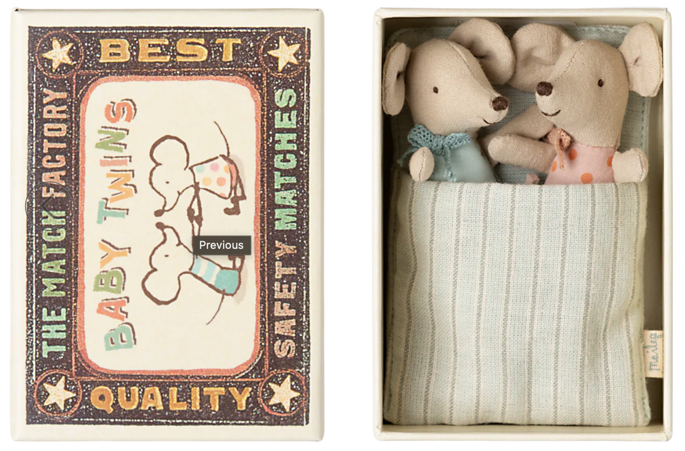 Twins Baby Mice in Matchbox