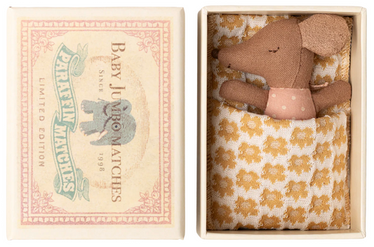 Sleepy Wakey Baby Mouse in Matchbox | Rose