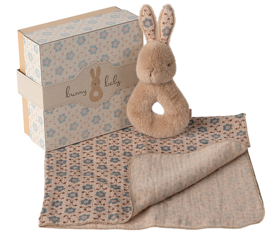 Rabbit Rattle Set | Cream Peach