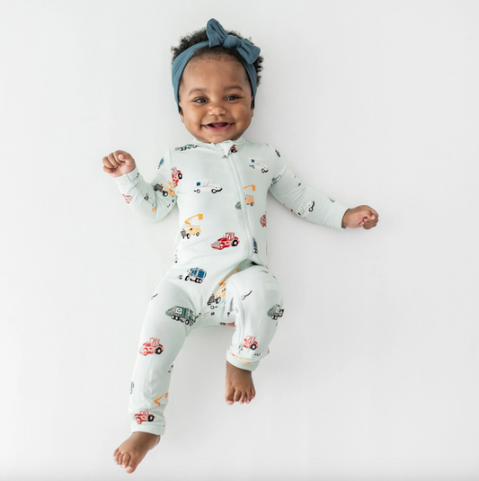 Zippered Romper | City Vehicles